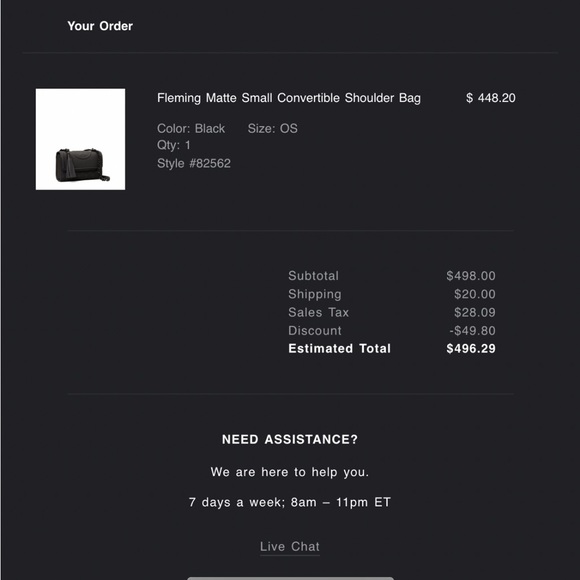 Tory Burch Fleming Matte Black Small Crossbody - Picture 7 of 7